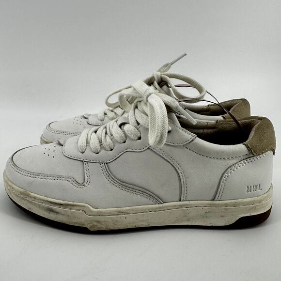Madewell Court Leather Sneakers Cloudlift Lace Up Low Top Ivory Multi W6.5 M5 - Picture 4 of 8